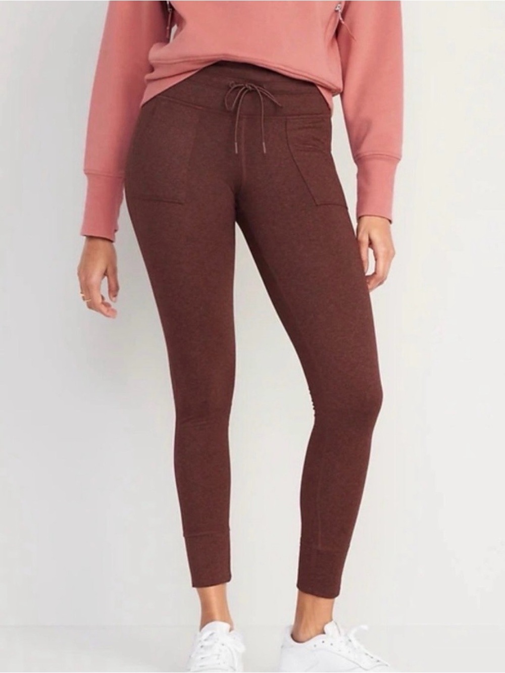 Old Navy Women’s S Active CozeCore High-Rise Knit Leggings Burgandy NWOT